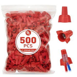 500 Pcs Red Wire Connectors Nuts, Winged UL Listed Wire Caps 22-6 AWG, Twist-On Nuts Screw Wires Cap Large, for Home Electric Wiring, DIY Repairs & Commercial Use, Assortment Available 500 Pcs Red Wire Connectors Nuts, Winged UL Listed Wire Caps 22-6 AWG, Twist-On Nuts Screw Wires Cap Large, for Home Electric Wiring, DIY Repairs & Commercial Use, Assortment Available