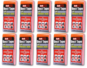 Travel Size Pocket Duct Tape 10-Pack | 1.88 inches x 5 Yards per Flat Pack (10-Pack, Fluorescent Orange) Travel Size Pocket Duct Tape 10-Pack | 1.88 inches x 5 Yards per Flat Pack (10-Pack, Fluorescent Orange)
