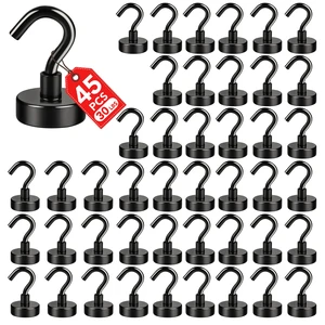 45 Pack Magnetic Hooks,30Lb Magnetic Hooks, Black Heavy Duty with Epoxy Coating for Refrigerator, Cruise, Grill, Kitchen,Home 45 Pack Magnetic Hooks,30Lb Magnetic Hooks, Black Heavy Duty with Epoxy Coating for Refrigerator, Cruise, Grill, Kitchen,Home