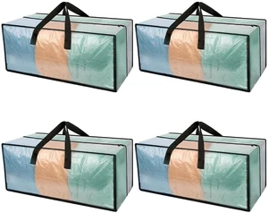 Heavy Duty Clear Moving Bags with Strong Zipper & Comfortable Handles 4 Pack Extra Large Storage Bags Totes Moving Boxes Packing Supplies for College Dorm Room Essentials Compatible with IKEA Heavy Duty Clear Moving Bags with Strong Zipper & Comfortable Handles 4 Pack Extra Large Storage Bags Totes Moving Boxes Packing Supplies for College Dorm Room Essentials Compatible with IKEA