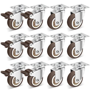 2 Inch Casters Wheels 12 Pack, TPR Rubber Casters Wheels for Furniture, 360 Degree Swivel Plate Castors, Durable Light Duty Castor Wheels for Cabinet, Boxes, DIY, Desk, Table 2 Inch Casters Wheels 12 Pack, TPR Rubber Casters Wheels for Furniture, 360 Degree Swivel Plate Castors, Durable Light Duty Castor Wheels for Cabinet, Boxes, DIY, Desk, Table