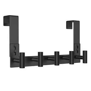 Over The Door Hooks Door Hanger for Hanging, Heavy Duty Rack Bathroom Hook for Clothes, Coat (5 Hook, Fits 1-3/4'' Thick) Over The Door Hooks Door Hanger for Hanging, Heavy Duty Rack Bathroom Hook for Clothes, Coat (5 Hook, Fits 1-3/4'' Thick)