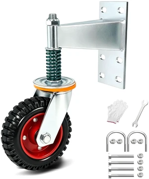 8 Inch Heavy Duty Gate Wheel, 750 lb Capacity, Fits Metal Tube Gates and Wooden Gates, 360° Swivel Spring-Loaded Caster. Gate Wheel for Smooth Operation. (8-INCH Silver) 8 Inch Heavy Duty Gate Wheel, 750 lb Capacity, Fits Metal Tube Gates and Wooden Gates, 360° Swivel Spring-Loaded Caster. Gate Wheel for Smooth Operation. (8-INCH Silver)