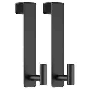 Extended Over Door Hooks, Heavy-Duty Stainless Steel No-Drill Coat & Towel Hanger (T Shape 2 Pack, Fits 1-3/4'' Thick) Extended Over Door Hooks, Heavy-Duty Stainless Steel No-Drill Coat & Towel Hanger (T Shape 2 Pack, Fits 1-3/4'' Thick)