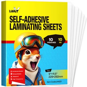 10mil Self Sealing Laminating Pouches 8.5 x 11 10Pack Double-Sided for Documents, Kids Art, Posters, Crafts - No Heat Machine Need 10mil Self Sealing Laminating Pouches 8.5 x 11 10Pack Double-Sided for Documents, Kids Art, Posters, Crafts - No Heat Machine Need