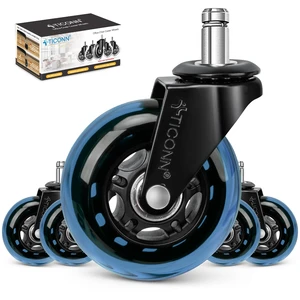 Office Chair Wheels, 3" Caster Wheels for Tile Carpets, Set of 5 650 lbs Weight Capacity, Smooth & Quiet Rolling, Scratch-Free Floor Protection, Universal Fit, Easy Snap-In Installation Office Chair Wheels, 3" Caster Wheels for Tile Carpets, Set of 5 650 lbs Weight Capacity, Smooth & Quiet Rolling, Scratch-Free Floor Protection, Universal Fit, Easy Snap-In Installation