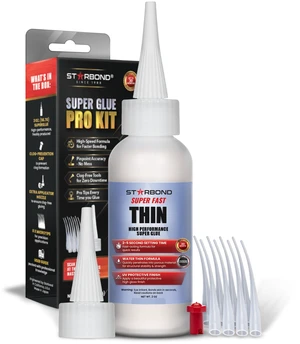 Super Fast Thin CA Glue Super Glue Pro Kit with Precision Microtips Anti-Clog Cap & Extra Nozzles Premium Cyanoacrylate Adhesive for Cracks, Joints, Woodturning, Hobby & Repairs, 2 oz Super Fast Thin CA Glue Super Glue Pro Kit with Precision Microtips Anti-Clog Cap & Extra Nozzles Premium Cyanoacrylate Adhesive for Cracks, Joints, Woodturning, Hobby & Repairs, 2 oz