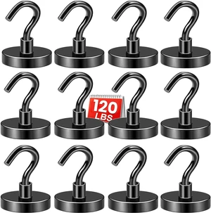Magnetic Hooks,120lbs Heavy Duty Magnets with Hook Black 12 Pack Rare Earth N52 2026 Cruise Cabin Ship Essentials for Fridge Hanging Classroom Beach Vacation Kitchen Grills Home Must Have Magnetic Hooks,120lbs Heavy Duty Magnets with Hook Black 12 Pack Rare Earth N52 2026 Cruise Cabin Ship Essentials for Fridge Hanging Classroom Beach Vacation Kitchen Grills Home Must Have