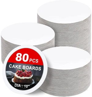 80-Packs Cake Boards 10 inch Round, White Cake Board Rounds White Cake Circles Rounds Base Food-Grade Cardboard Cake Plate for displaying Cakes, Bread, DessertsThin and Sturdy 80-Packs Cake Boards 10 inch Round, White Cake Board Rounds White Cake Circles Rounds Base Food-Grade Cardboard Cake Plate for displaying Cakes, Bread, DessertsThin and Sturdy