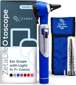 ZetaLife Otoscope - Ear Scope with Light, Ear Infection Detector, Pocket Size (Blue Color) ZetaLife Otoscope - Ear Scope with Light, Ear Infection Detector, Pocket Size (Blue Color)