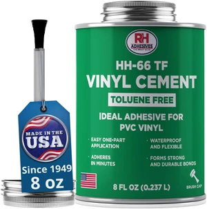 HH-66 Toluene Free Vinyl Cement 8 oz - PVC & Vinyl Glue for Pools, Tarps Toluene-free formula, flexible waterproof bond, for vinyl, PVC, pool liners, inflatables, tarps, boat seats HH-66 Toluene Free Vinyl Cement 8 oz - PVC & Vinyl Glue for Pools, Tarps Toluene-free formula, flexible waterproof bond, for vinyl, PVC, pool liners, inflatables, tarps, boat seats