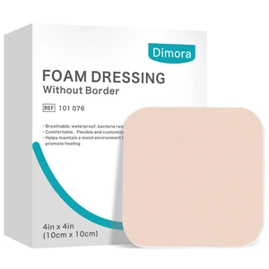 Foam Dressing, Sterile Non-Adhesive Hydrophilic Pads, Highly Absorbent 4"x4"(10 cm*10 cm) Pack of 10 Square Waterproof Dressing for Wound Care Foam Dressing, Sterile Non-Adhesive Hydrophilic Pads, Highly Absorbent 4"x4"(10 cm*10 cm) Pack of 10 Square Waterproof Dressing for Wound Care