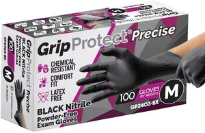 Precise Black Nitrile Gloves 4 Mil, Chemical Resistant Gloves Medium Textured Grip for Mechanics, Tattoos, Food Prep & Cleaning Medical Grade Disposable Gloves Precise Black Nitrile Gloves 4 Mil, Chemical Resistant Gloves Medium Textured Grip for Mechanics, Tattoos, Food Prep & Cleaning Medical Grade Disposable Gloves