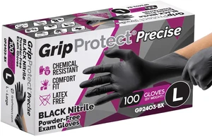 Precise Black Nitrile Gloves 4 Mil, Chemical Resistant Gloves Large Textured Grip for Mechanics, Tattoos, Food Prep & Cleaning Medical Grade Disposable Gloves Precise Black Nitrile Gloves 4 Mil, Chemical Resistant Gloves Large Textured Grip for Mechanics, Tattoos, Food Prep & Cleaning Medical Grade Disposable Gloves
