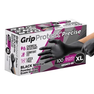 Precise Black Nitrile Gloves 4 Mil, Chemical Resistant Gloves XLarge Textured Grip for Mechanics, Tattoos, Food Prep & Cleaning Medical Grade Disposable Gloves Precise Black Nitrile Gloves 4 Mil, Chemical Resistant Gloves XLarge Textured Grip for Mechanics, Tattoos, Food Prep & Cleaning Medical Grade Disposable Gloves