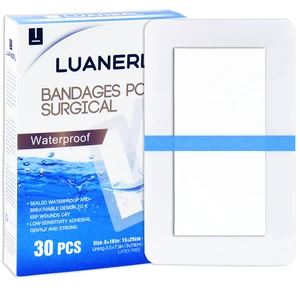 30 Pack 6"x10" Waterproof Adhesive Island Dressing for Post-Surgery Recovery | Sterile Bordered Gauze Bandages with Non-Stick Pad for Knee/Hip Replacement, Surgical Incision Care & Shower Protection 30 Pack 6"x10" Waterproof Adhesive Island Dressing for Post-Surgery Recovery | Sterile Bordered Gauze Bandages with Non-Stick Pad for Knee/Hip Replacement, Surgical Incision Care & Shower Protection