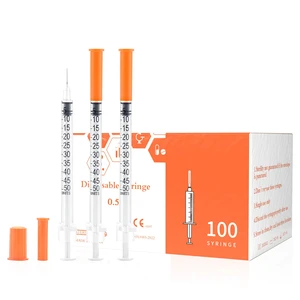 29 Gauge 1/2cc 1/2 inch Syringe - U 100 0.5ml Syringe with Needle, 100Pack Disposable Lab Dispensing Supplies 29 Gauge 1/2cc 1/2 inch Syringe - U 100 0.5ml Syringe with Needle, 100Pack Disposable Lab Dispensing Supplies