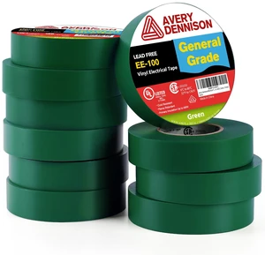 Electrical Tape, 10 Rolls General Use PVC Electric Tape, UL/CSA Listed ¾ in x 66 ft Insulating Vinyl Tape for Electrical, Repairs, Automotive and Equipment, EE-100, Green Electrical Tape, 10 Rolls General Use PVC Electric Tape, UL/CSA Listed ¾ in x 66 ft Insulating Vinyl Tape for Electrical, Repairs, Automotive and Equipment, EE-100, Green