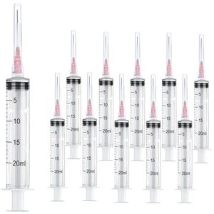 50 Pack 20ml 18Ga Lab Syringe Tools with Measurement, Individually Packed 50 Pack 20ml 18Ga Lab Syringe Tools with Measurement, Individually Packed