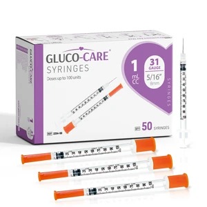 1ml /cc Syringes 31G x 5/16 (8mm), Orange Cap, Box of 50 pcs Fine Tip, Home & Lab Use, Clear Barrel, Bold Scale, Smooth Plunger Movement with back-end stopper, Leak-Proof Design 1ml /cc Syringes 31G x 5/16 (8mm), Orange Cap, Box of 50 pcs Fine Tip, Home & Lab Use, Clear Barrel, Bold Scale, Smooth Plunger Movement with back-end stopper, Leak-Proof Design
