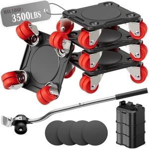 Heavy Duty Furniture Movers with 8 Wheels Dual-Wheel Caster Square Dollies with Furniture Lifter & Base,360° Swivel Casters,Non-Slip Pads,Up to 3500 lbs Load Capacity Heavy Duty Furniture Movers with 8 Wheels Dual-Wheel Caster Square Dollies with Furniture Lifter & Base,360° Swivel Casters,Non-Slip Pads,Up to 3500 lbs Load Capacity