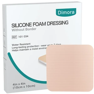 Silicone Foam Dressing Without Border 4"x 4" Highly Absorbent Adhesive Wound Bandage Cuttable Pads for Wound Care 5 Pack Silicone Foam Dressing Without Border 4"x 4" Highly Absorbent Adhesive Wound Bandage Cuttable Pads for Wound Care 5 Pack