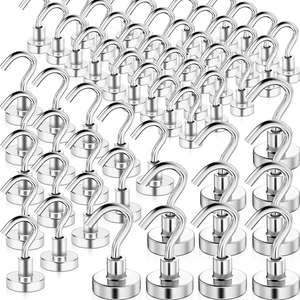 50 Pcs Magnetic Hooks Heavy Duty, 3 Different Size Strong Rare Earth Magnet Hooks for Hanging, Refrigerator, Neodymium Magnets with Hooks for Grill Kitchen Tool Storage 50 Pcs Magnetic Hooks Heavy Duty, 3 Different Size Strong Rare Earth Magnet Hooks for Hanging, Refrigerator, Neodymium Magnets with Hooks for Grill Kitchen Tool Storage