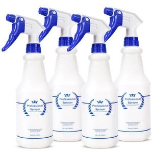 Plastic Spray Bottles 4 Pack, 24 Oz, All-Purpose Sprayer for Cleaning Solutions, Heavy Duty Spraying Leak Proof Mist Empty Water Bottle for Planting, BBQ, Pet with Adjustable Nozzle, Blue Plastic Spray Bottles 4 Pack, 24 Oz, All-Purpose Sprayer for Cleaning Solutions, Heavy Duty Spraying Leak Proof Mist Empty Water Bottle for Planting, BBQ, Pet with Adjustable Nozzle, Blue