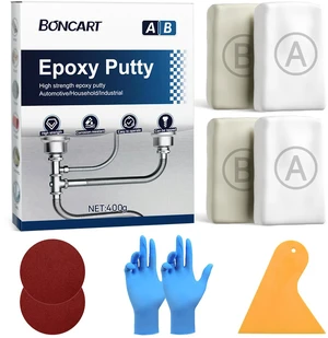High Strength AB Epoxy Putty, 400g Steel Reinforced Repair Filler Waterproof, Multi-Purpose, for Metal, Wood, Tile & Ceramics, Ideal for Bonding, Repairing & Sculpting (White) High Strength AB Epoxy Putty, 400g Steel Reinforced Repair Filler Waterproof, Multi-Purpose, for Metal, Wood, Tile & Ceramics, Ideal for Bonding, Repairing & Sculpting (White)