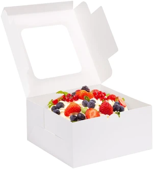 32pcs Cake Boxes, 10x10x5 Inch Bakery Containers With Window 400gsm Thickness Cardboard, Pre-folded Carrier, Easy to Assemble, Suitable for Cakes under 10 Inches, for Cupcake Cookie Pie 32pcs Cake Boxes, 10x10x5 Inch Bakery Containers With Window 400gsm Thickness Cardboard, Pre-folded Carrier, Easy to Assemble, Suitable for Cakes under 10 Inches, for Cupcake Cookie Pie