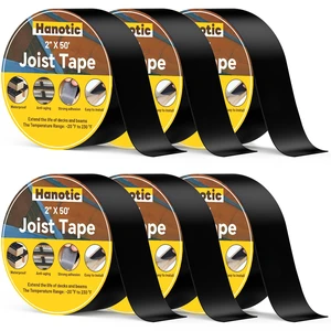 Joist Tape for Decking 2'' X 50', 6 Rolls Waterproof Butyl Tape Weather Resistanceand Anti-Corrosion, Self-Adhesive Deck Joist Tape for Wood Joists Decks Beams Roof Extend Deck Life Joist Tape for Decking 2'' X 50', 6 Rolls Waterproof Butyl Tape Weather Resistanceand Anti-Corrosion, Self-Adhesive Deck Joist Tape for Wood Joists Decks Beams Roof Extend Deck Life