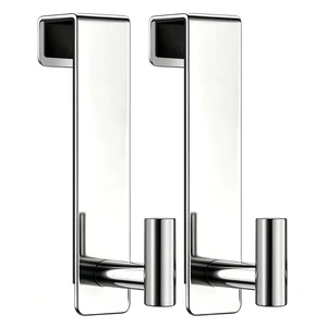 Over Door Hooks, Metal Door Hook for Hanging, Door Rack for Towel, Bathroom,Bedroom,Holder for Clothes (Polished Chrome, T Shape 2 Pack, Fits 1-3/4'' Thick) Over Door Hooks, Metal Door Hook for Hanging, Door Rack for Towel, Bathroom,Bedroom,Holder for Clothes (Polished Chrome, T Shape 2 Pack, Fits 1-3/4'' Thick)