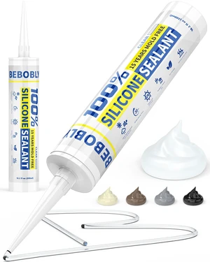 Silicone Caulk & Sealant Clear, 100% Waterproof Silicone Sealant, Shrink & Crack Proof, Silicone Sealant Caulking for Kitchen, Bathroom, RV, Interior & Exterior Use, 10.2 FL. OZ/300ML, 1 Pack Silicone Caulk & Sealant Clear, 100% Waterproof Silicone Sealant, Shrink & Crack Proof, Silicone Sealant Caulking for Kitchen, Bathroom, RV, Interior & Exterior Use, 10.2 FL. OZ/300ML, 1 Pack