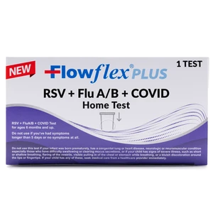 Plus RSV + Flu A/B + COVID Home Test (1 Test) 4-in-1 Home Test Kit, Rapid Results in 15 Minutes, OTC At-Home Antigen Test for Adults & Children Plus RSV + Flu A/B + COVID Home Test (1 Test) 4-in-1 Home Test Kit, Rapid Results in 15 Minutes, OTC At-Home Antigen Test for Adults & Children