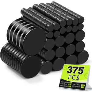 Small Magnets, 5 Sizes Black Refrigerator Magnet 375Pcs Rare Earth Magnets Neodymium Magnet for Crafts, Whiteboard, Kitchen Cabinet Small Magnets, 5 Sizes Black Refrigerator Magnet 375Pcs Rare Earth Magnets Neodymium Magnet for Crafts, Whiteboard, Kitchen Cabinet