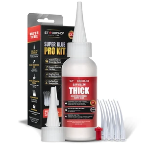 Thick Super Glue Pro Kit (2 oz) Gap-Filling CA Glue (Cyanoacrylate Adhesive) with Clog-Resistant Cap, Microtips & Extra Nozzle for Woodworking, Crafts, Carpentry, Archery Fletching Thick Super Glue Pro Kit (2 oz) Gap-Filling CA Glue (Cyanoacrylate Adhesive) with Clog-Resistant Cap, Microtips & Extra Nozzle for Woodworking, Crafts, Carpentry, Archery Fletching