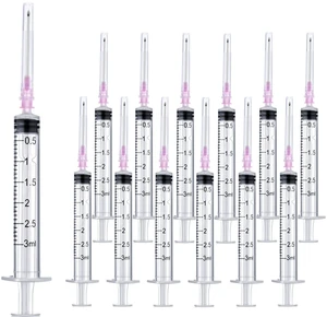 100 Pack 3ml 18Ga Lab Syringe Tools with Measurement, Individually Packed 100 Pack 3ml 18Ga Lab Syringe Tools with Measurement, Individually Packed