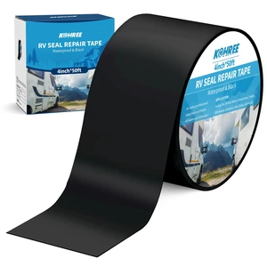 Butyl Sealant Tape, 4 Inch x 50 Foot RV Roof Tape Black Butyl Sealant Waterproof Roofing Tape, UV & Weatherproof, for RV Repair, Window, Boat,Truck & Camper Butyl Sealant Tape, 4 Inch x 50 Foot RV Roof Tape Black Butyl Sealant Waterproof Roofing Tape, UV & Weatherproof, for RV Repair, Window, Boat,Truck & Camper