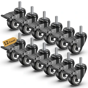 Caster Wheels with No Brake Casters Set of 4, Threaded Stem 3/8" -16 x 1 (Diameter 3/8", Length 1") Swivel Set of 4 Heavy Duty Castors Black (with Brake-12 Pack, 2inch) Caster Wheels with No Brake Casters Set of 4, Threaded Stem 3/8" -16 x 1 (Diameter 3/8", Length 1") Swivel Set of 4 Heavy Duty Castors Black (with Brake-12 Pack, 2inch)