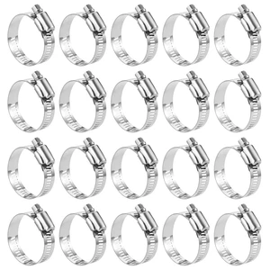 20 Pack Stainless Steel Hose Clamp Adjustable 7/8'' - 1-1/2'' (21-38mm) Worm Gear Hose Clamp, Metal Fuel Line Pipe Clamp for Plumbing, Automotive And Mechanical Application 20 Pack Stainless Steel Hose Clamp Adjustable 7/8'' - 1-1/2'' (21-38mm) Worm Gear Hose Clamp, Metal Fuel Line Pipe Clamp for Plumbing, Automotive And Mechanical Application