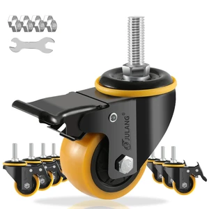 2 inch Caster Wheels 3/8 Threaded Stem Casters Set of 8 Heavy Duty Orange, 1160 Lbs, 3/8"-16x1", Smooth & Quiet-Rolling, Castor Wheels for Cart, Tool Box, Workbenche, Furniture, Wire Shelving 2 inch Caster Wheels 3/8 Threaded Stem Casters Set of 8 Heavy Duty Orange, 1160 Lbs, 3/8"-16x1", Smooth & Quiet-Rolling, Castor Wheels for Cart, Tool Box, Workbenche, Furniture, Wire Shelving
