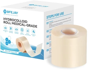 Hydrocolloid Bandages for Wound Care, Medical-Grade Hydrocolloid Roll with Self-Adhesive, Ultra Absorbent, Flexible & Waterproof, Cut-to-Size First Aid Kit Essential (2in*16ft) Hydrocolloid Bandages for Wound Care, Medical-Grade Hydrocolloid Roll with Self-Adhesive, Ultra Absorbent, Flexible & Waterproof, Cut-to-Size First Aid Kit Essential (2in*16ft)