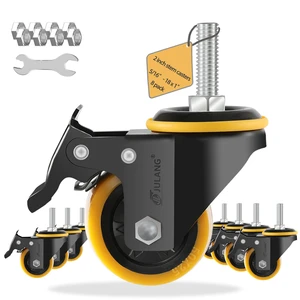 2 inch Stem Caster Wheels, 5/16" Threaded Stem Casters Set of 8 1160 Lbs, 5/16"-18x1", Smooth & Quiet-Rolling, Castor Wheels for Cart, Tool Box, Workbenche, Furniture, Wire Shelving 2 inch Stem Caster Wheels, 5/16" Threaded Stem Casters Set of 8 1160 Lbs, 5/16"-18x1", Smooth & Quiet-Rolling, Castor Wheels for Cart, Tool Box, Workbenche, Furniture, Wire Shelving