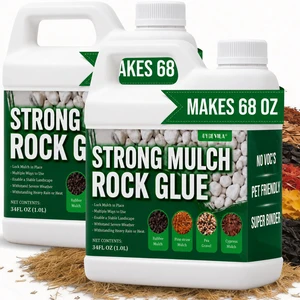 Mulch Rock Glue for Landscaping, 68 oz Concentrated Binder, Pet Safe Easy 1:1 Dilution and Garden Sprayer Application for Mulch Beds, Tree Rings, Borders, Pea Gravel and Small Pebbles Mulch Rock Glue for Landscaping, 68 oz Concentrated Binder, Pet Safe Easy 1:1 Dilution and Garden Sprayer Application for Mulch Beds, Tree Rings, Borders, Pea Gravel and Small Pebbles