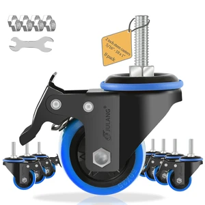 2 inch Stem Caster Wheels, 5/16" Threaded Stem Casters Set of 8 Blue, 1160 Lbs, 5/16"-18x1", Smooth & Quiet-Rolling, Castor Wheels for Cart, Tool Box, Workbenche, Furniture, Wire Shelving 2 inch Stem Caster Wheels, 5/16" Threaded Stem Casters Set of 8 Blue, 1160 Lbs, 5/16"-18x1", Smooth & Quiet-Rolling, Castor Wheels for Cart, Tool Box, Workbenche, Furniture, Wire Shelving