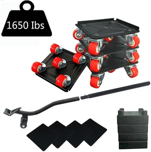Furniture-Dolly-Furniture-Movers with-5-Wheels, Furniture Sliders Lifters Tool Set for Moving Heavy Duty, Furniture Dollies, Max Capacity 1650Ib Red Furniture-Dolly-Furniture-Movers with-5-Wheels, Furniture Sliders Lifters Tool Set for Moving Heavy Duty, Furniture Dollies, Max Capacity 1650Ib Red
