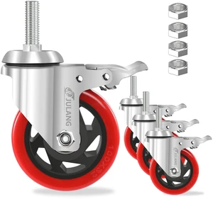 4" Heavy Duty Stem Caster Wheels 1/2 Threaded Stem Casters Set of 4 1000Lbs (Stem Diameter 1/2", TPI 20, Length 1.25"), Safety Dual Lock Caster, Industrial Castor Wheels for Cart, Furniture 4" Heavy Duty Stem Caster Wheels 1/2 Threaded Stem Casters Set of 4 1000Lbs (Stem Diameter 1/2", TPI 20, Length 1.25"), Safety Dual Lock Caster, Industrial Castor Wheels for Cart, Furniture