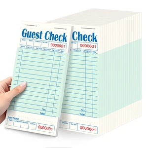 20 Pack/1000 Tickets Guest Checks Books for Servers, Green 20 Pack/1000 Tickets Guest Checks Books for Servers, Green