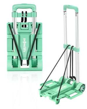 Folding Hand Truck Dolly Cart,Collapsible Shopping Trolley,Mini Lightweight Hand Dolly,Backpack Trolley,Luggage Cart,Aluminum Telescopic Rod,2 Wheel Trolley Expandable Large Chassis,Mint Green Folding Hand Truck Dolly Cart,Collapsible Shopping Trolley,Mini Lightweight Hand Dolly,Backpack Trolley,Luggage Cart,Aluminum Telescopic Rod,2 Wheel Trolley Expandable Large Chassis,Mint Green