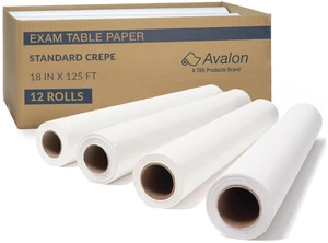 613 Avalon Exam Table Paper, White, 18 x 125 (Pack of 12) Standard Crepe Paper Hygienic Barrier for Medical Offices, Exam Rooms, Daycare Centers, Spas, Tattoo Studios Medical Supplies 613 Avalon Exam Table Paper, White, 18 x 125 (Pack of 12) Standard Crepe Paper Hygienic Barrier for Medical Offices, Exam Rooms, Daycare Centers, Spas, Tattoo Studios Medical Supplies